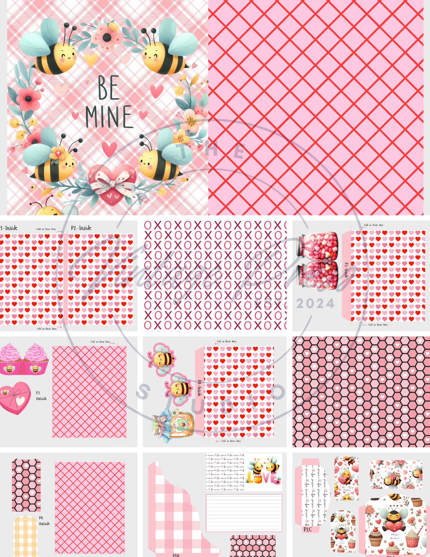 "Bee Mine" Valentine Folio Junk Journal Kit