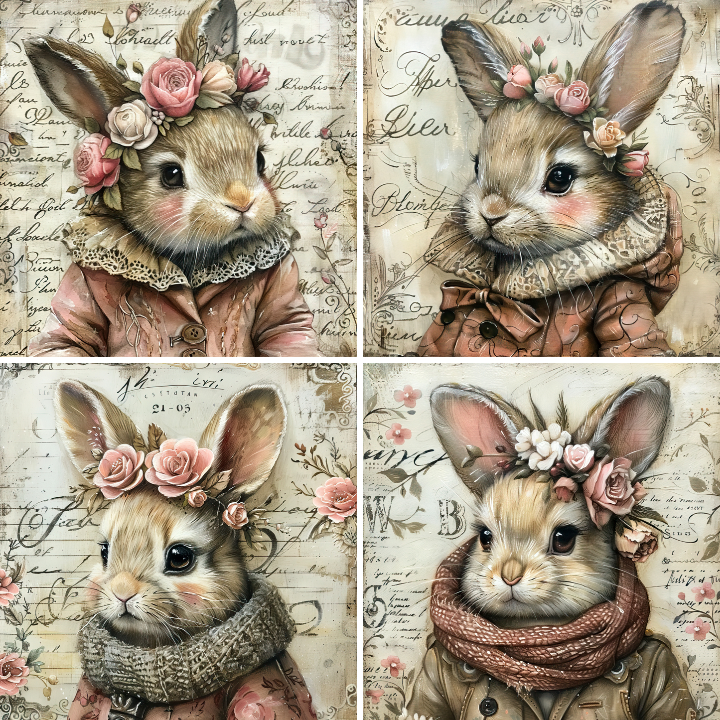 (4) Vintage Bunny Collection: Signs Made Easy 001