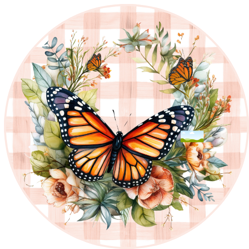 Just Peachy Summer Butterflies Round Cut-CC026