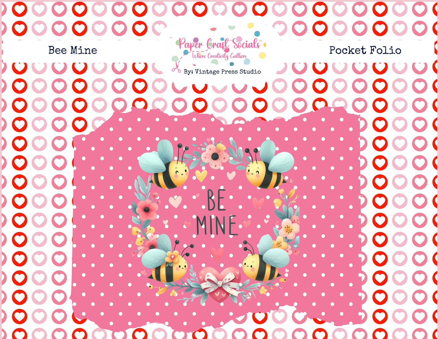 "Bee Mine" Valentine Folio Junk Journal DIGITAL KIT