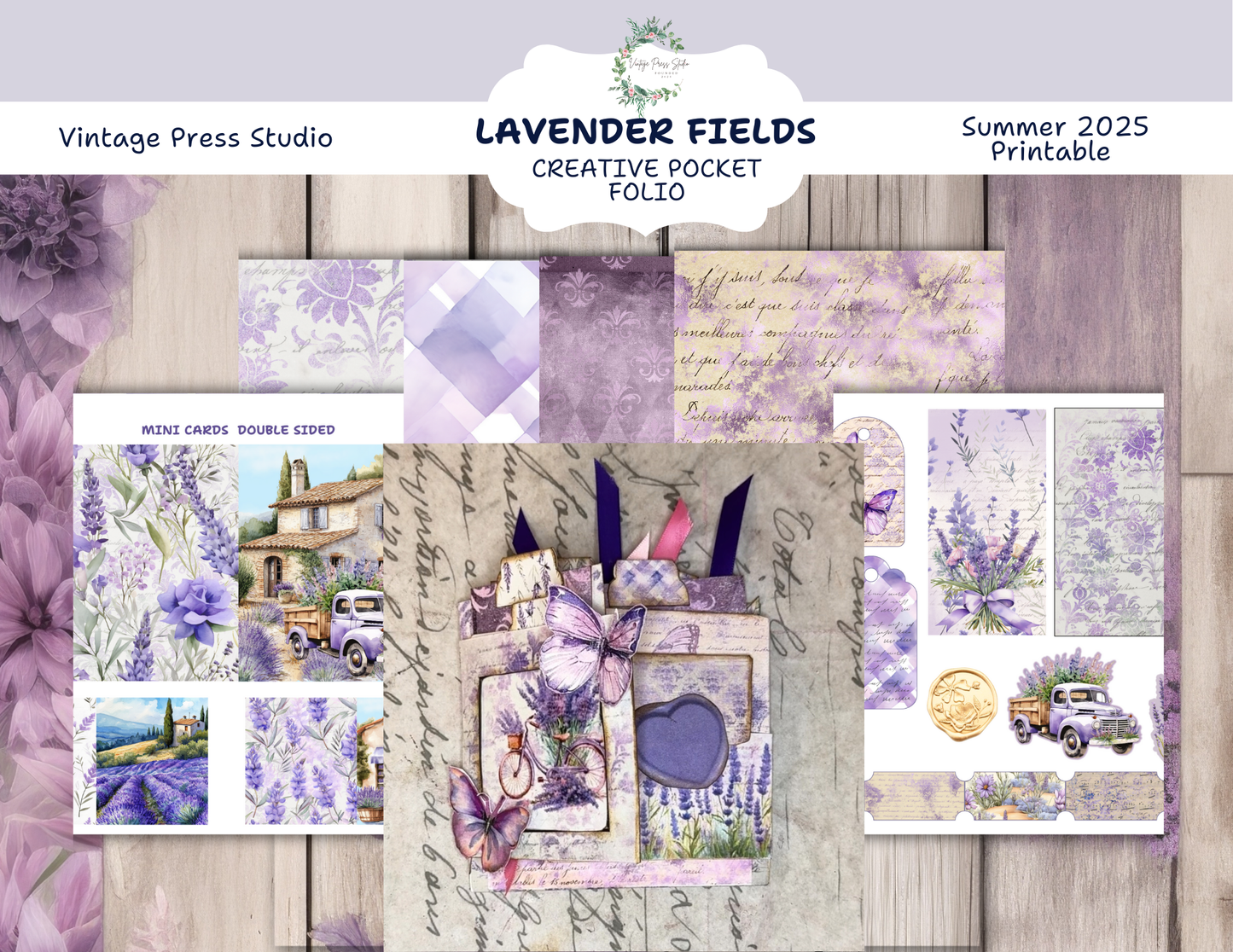 Lavender Fields-A Summer In Tuscany Folio Junk Journal DIGITAL KIT