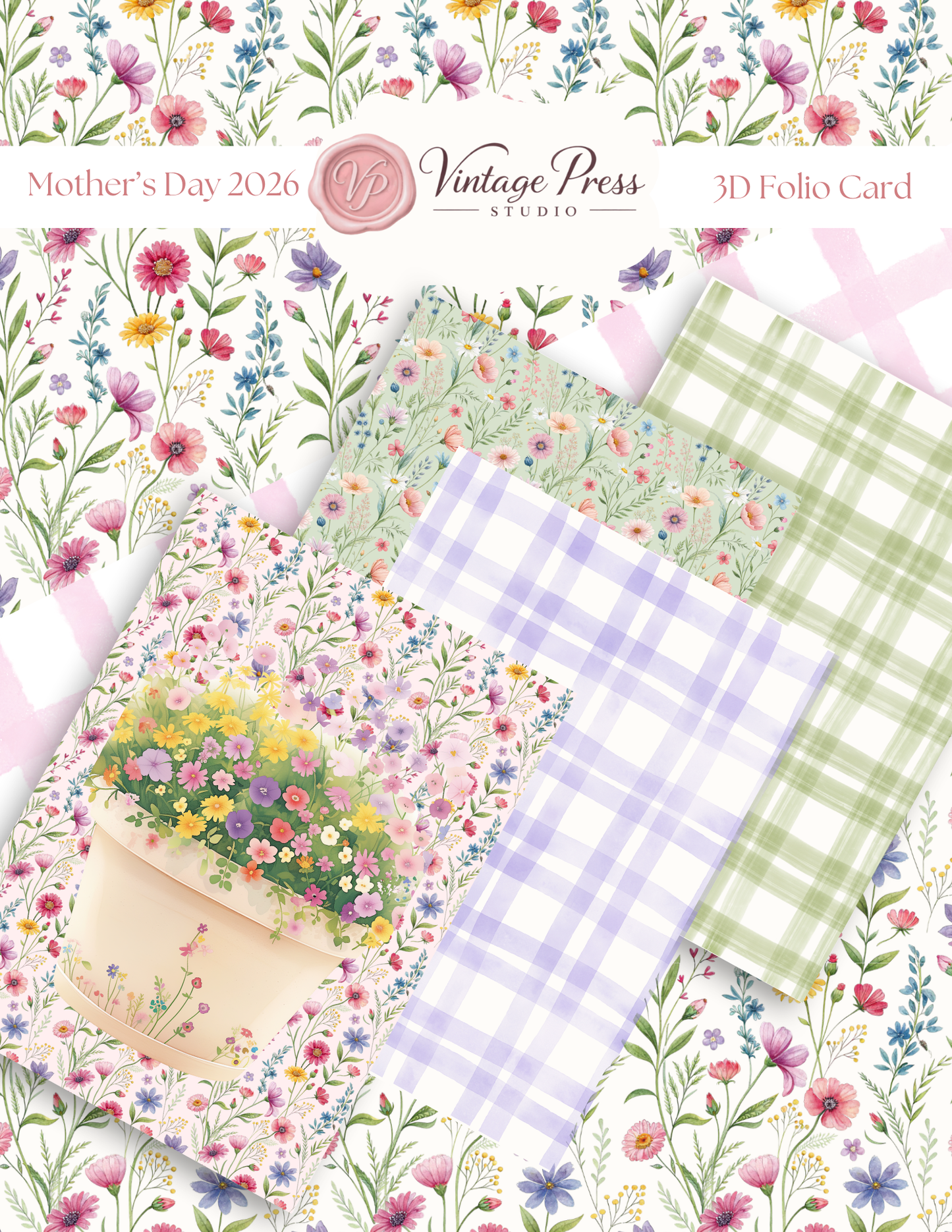 Garden Memories Mother's Day 3D Folio Card **Digital File**