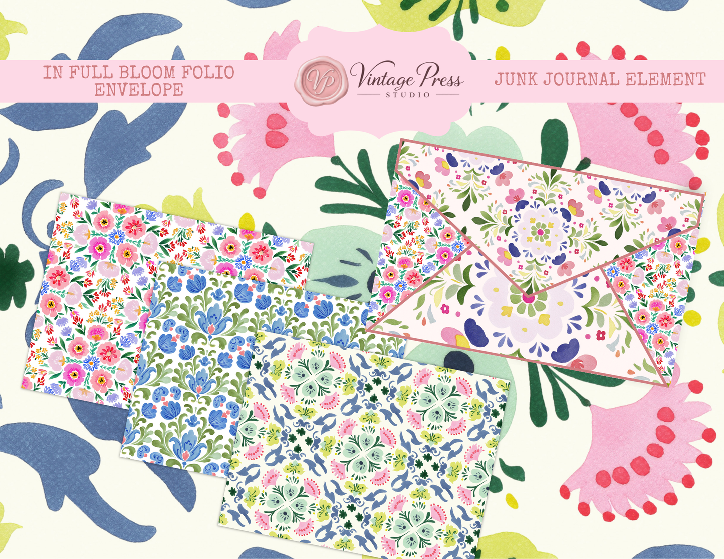 Spring Flip Out Envelope Junk Journal Elements **Digital Kit**