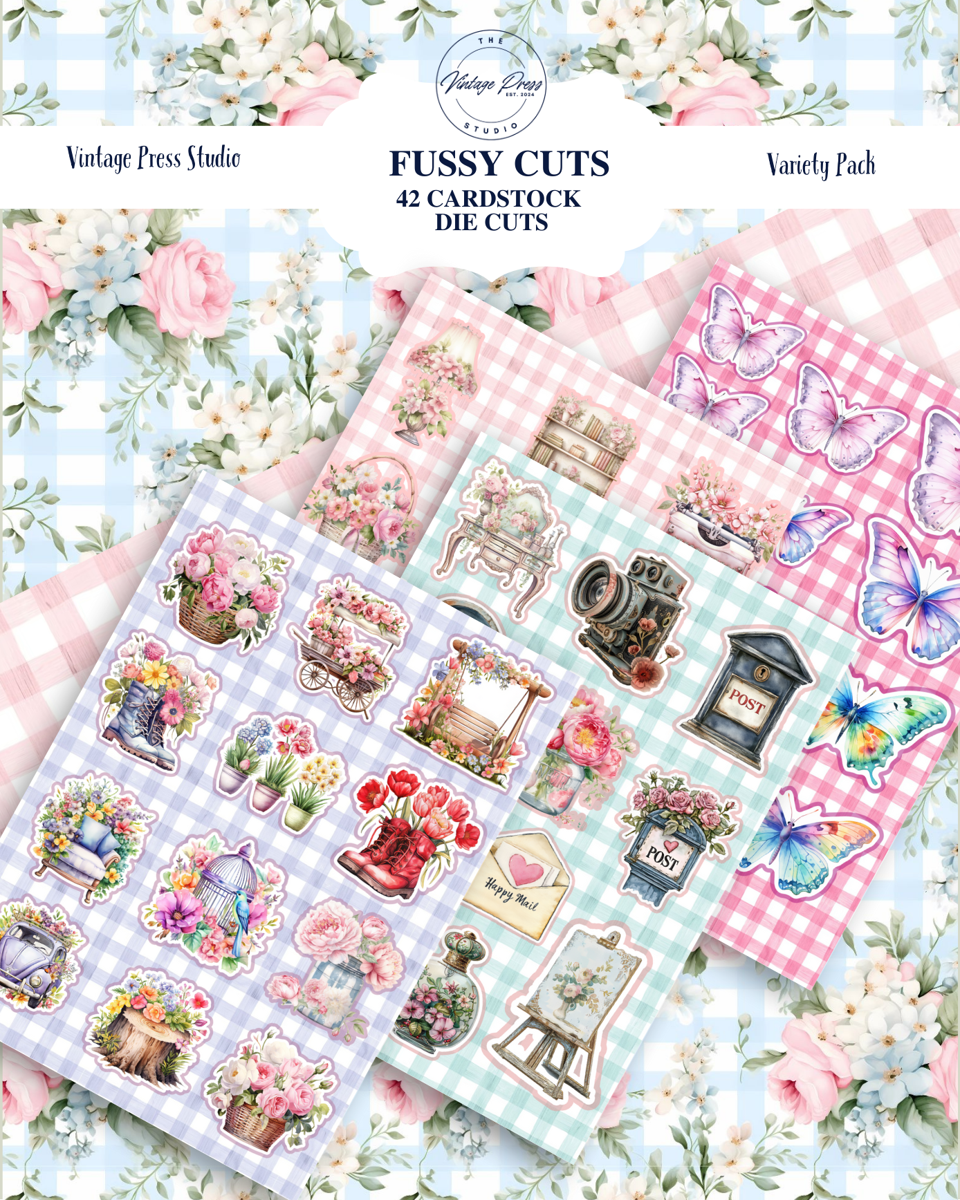 Fussy Cuts Variety "A Little Vintage & A Little Spring"