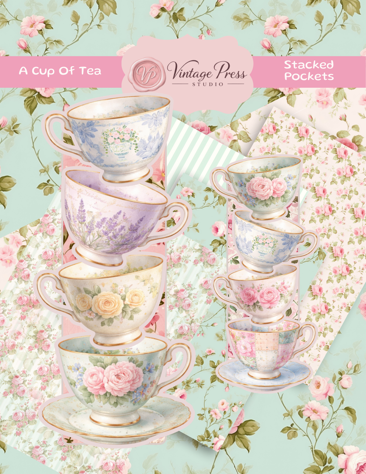Tea Party Loaded Junk Journal Tags **Digital Kit**