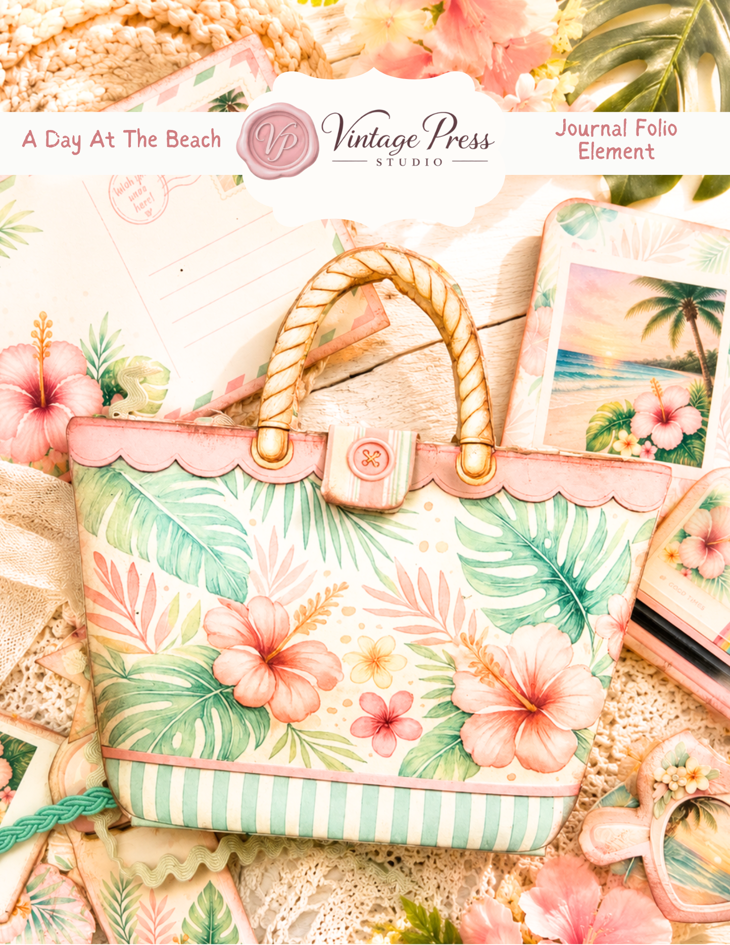 Mini Beach Bag Flip Out Folio **Digital File**