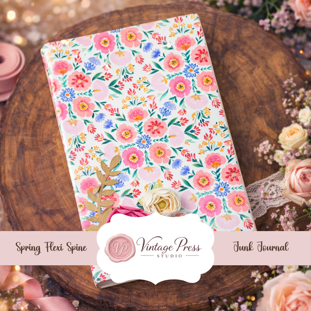 Spring Junk Journal Flex Spine Kit **Digital Kit** – Vintage Press Studio