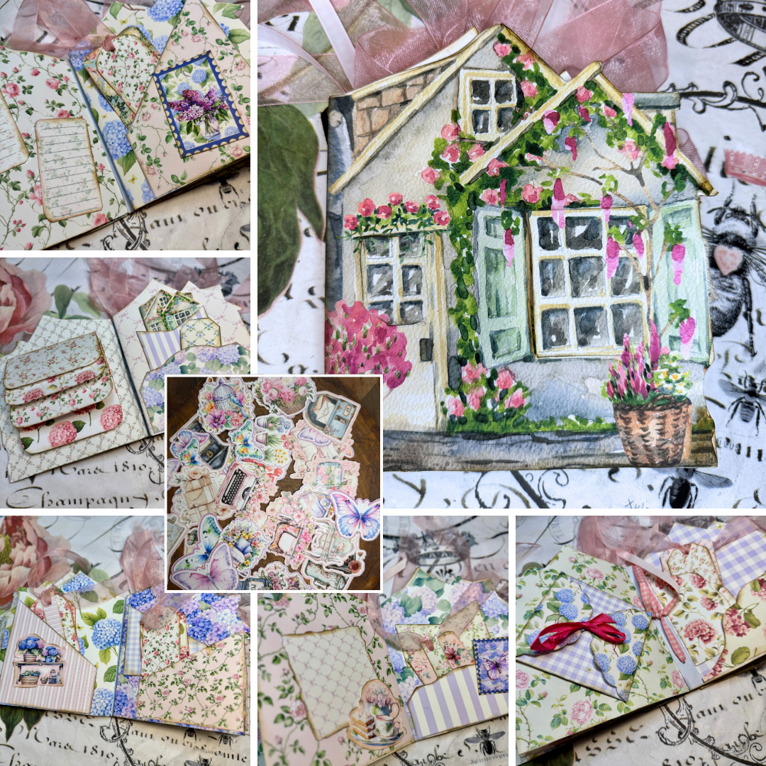 The Lil' Cottage Junk Journal Kit & Fussy Cut Bundle **Physical Kit**