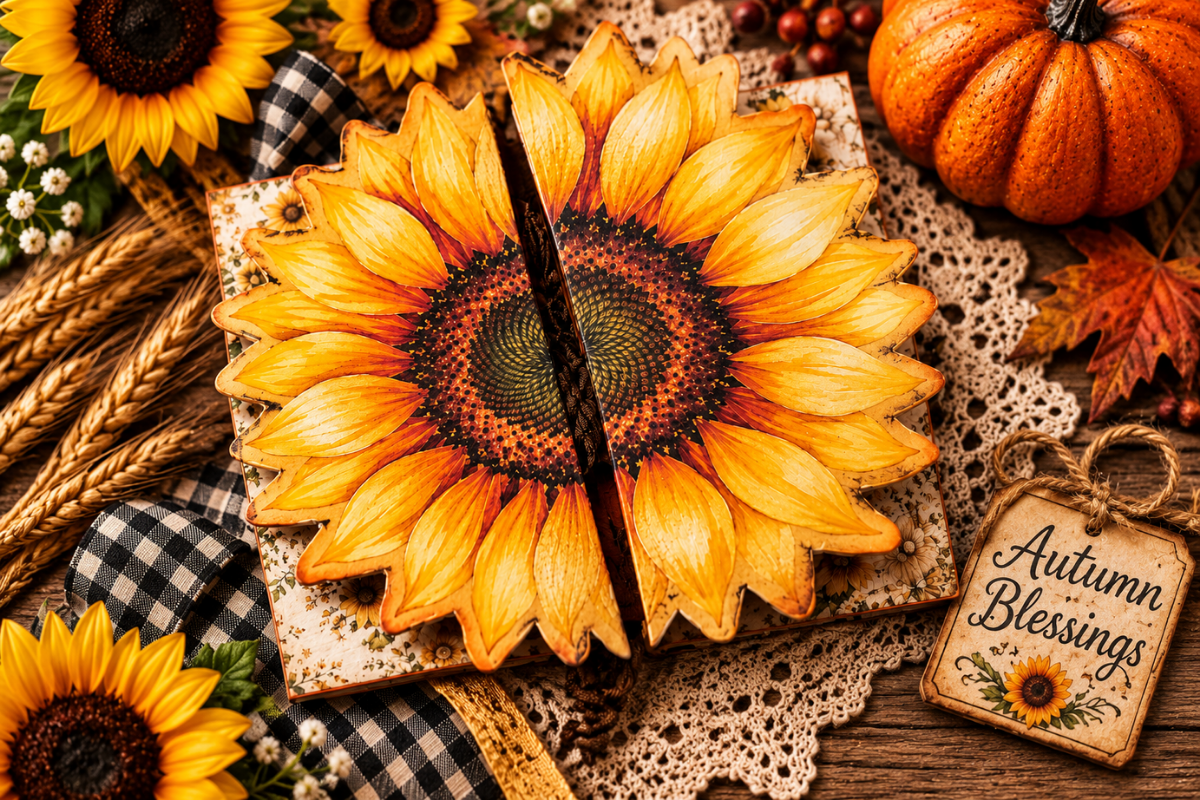 Sunflower Harvest & Farmhouse Style Junk Journal Kit **Digital Kit**