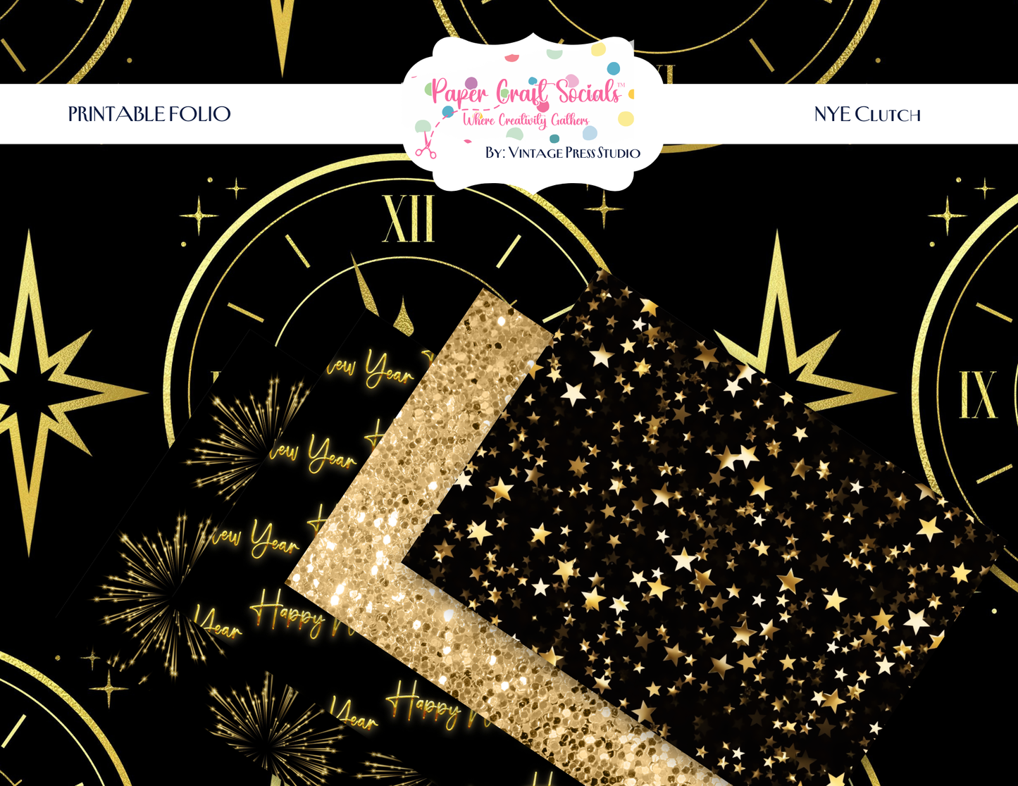 NYE Clutch Envelope Folio  **Digital File**