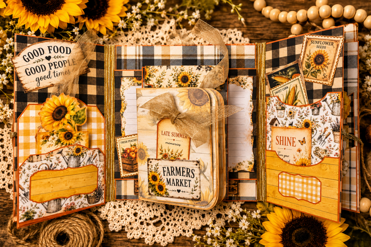 Sunflower Harvest & Farmhouse Style Junk Journal Kit **Digital Kit**