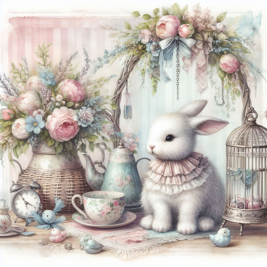 Shabby Bunny Floral Arch-CC005