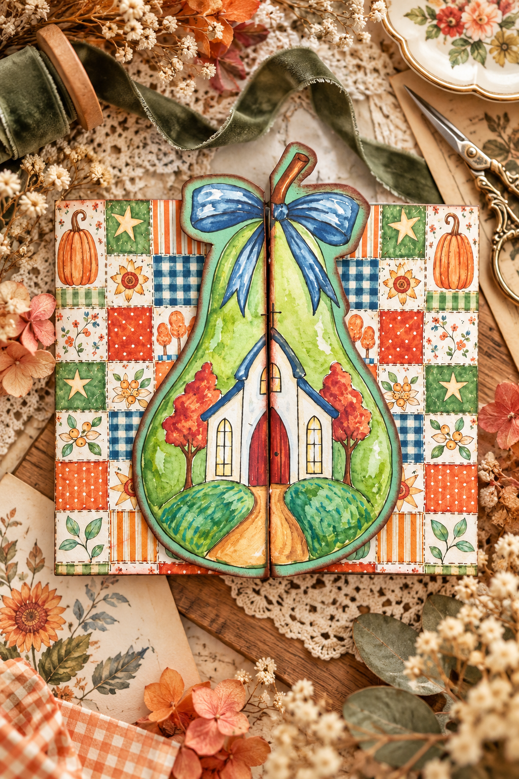 Little Autumn Blessings "A Folk Art Folio Card" **Digital Kit**