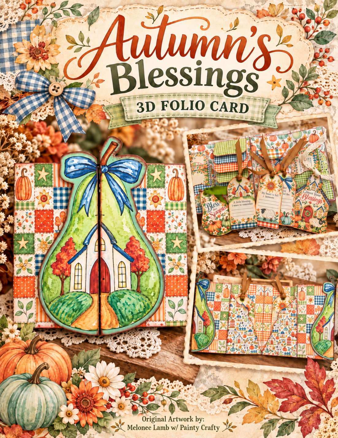 Little Autumn Blessings "A Folk Art Folio Card" **Digital Kit**