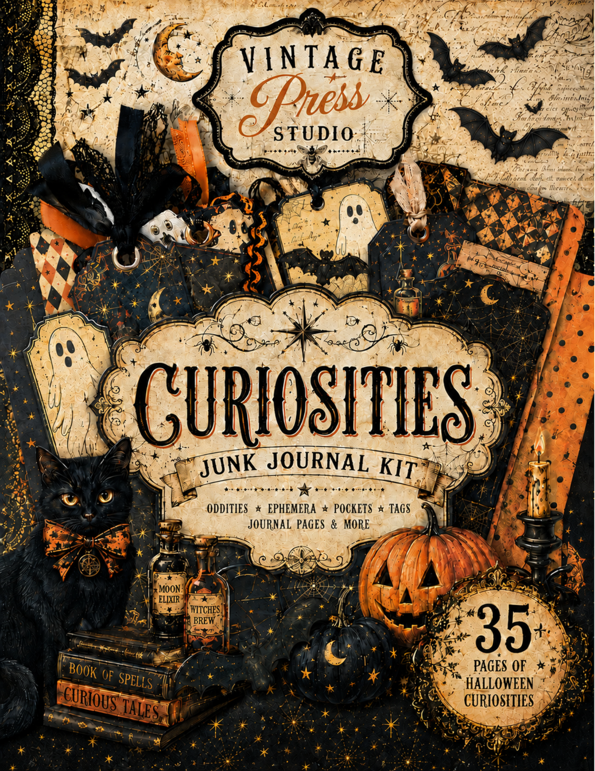 2026 Spooktacular Halloween Junk Journal Folio Collection **Digital Bundle Kit**