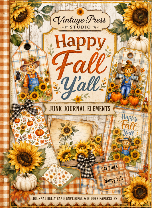 It’s Fall Y’all Junk Journal Elements Kit **Digital Kit**
