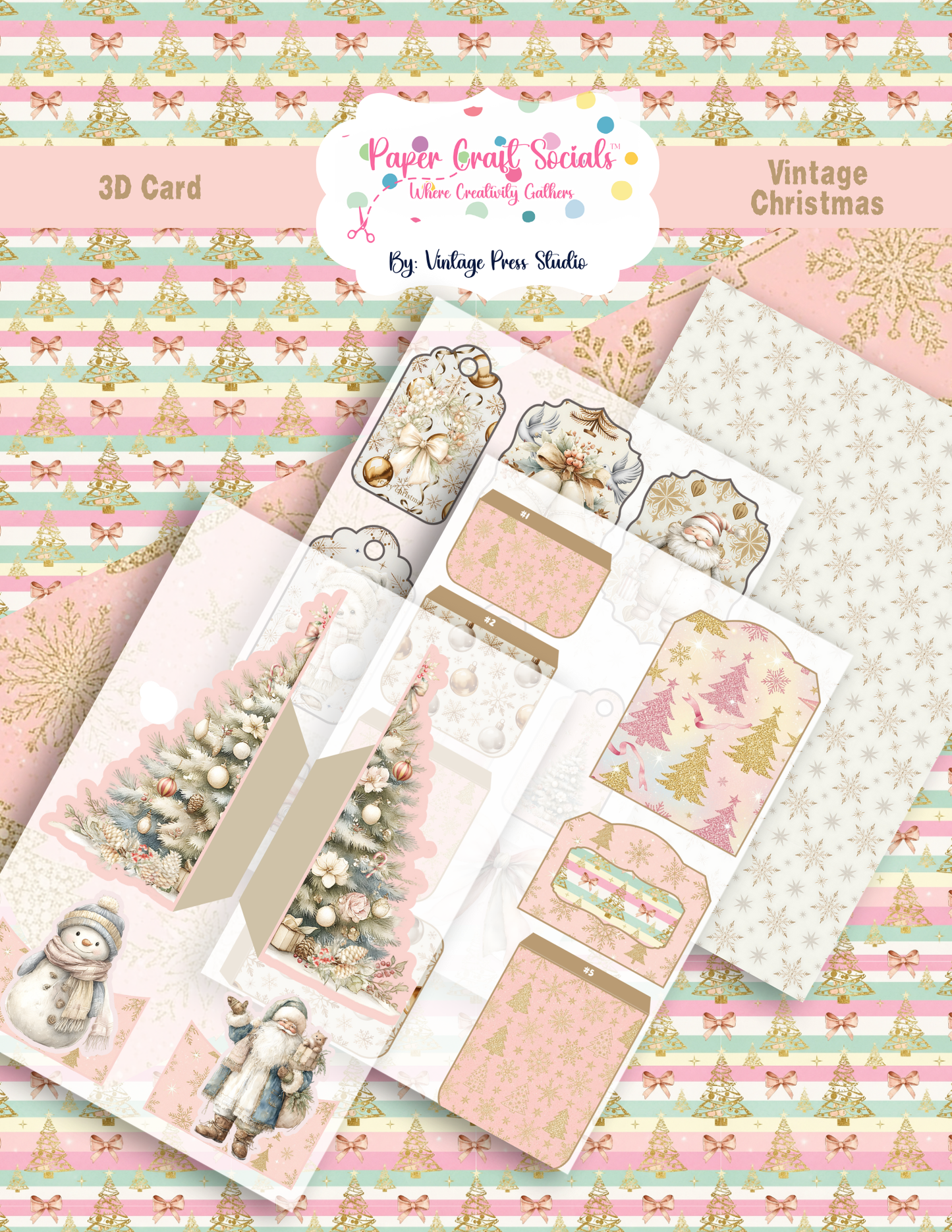 Christmas Folio 3D Card ***Digital File***