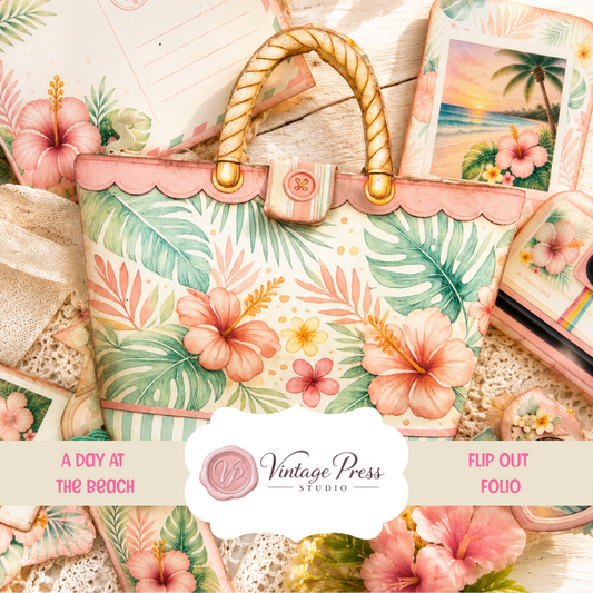 Mini Beach Bag Flip Out Folio **Digital File**