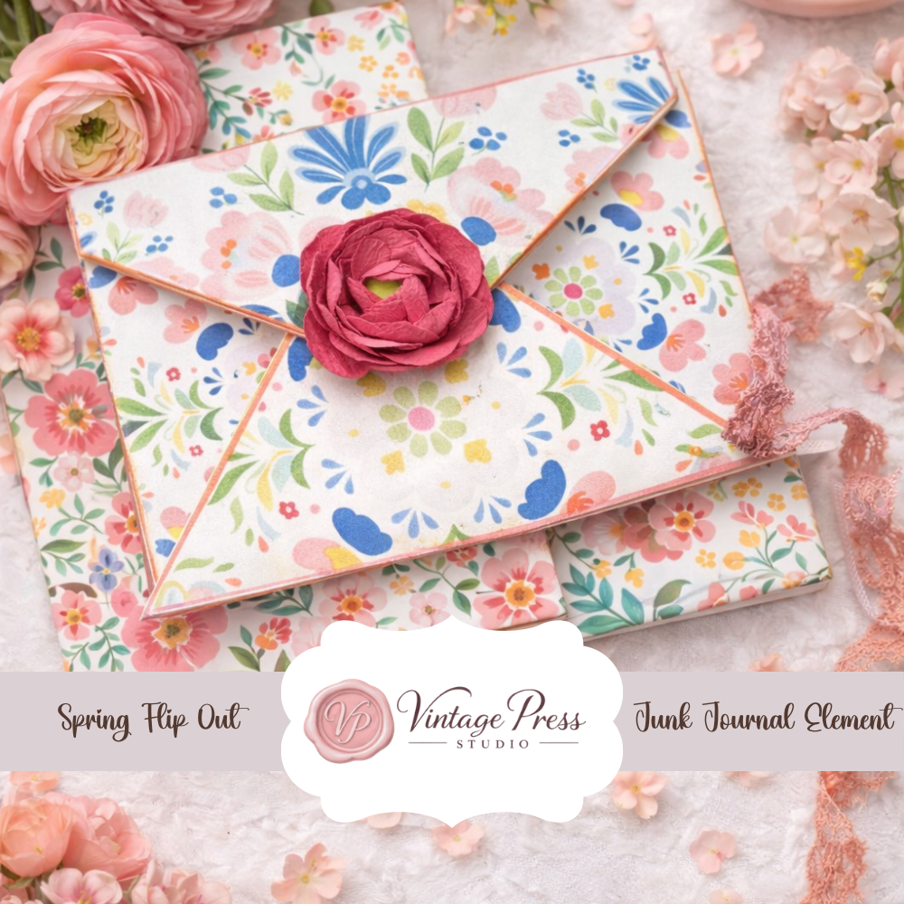 Spring Flip Out Envelope Junk Journal Elements **Digital Kit**