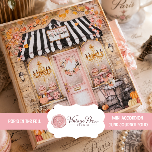 Paris In The Fall-Mini Accordion Journal *Digital File*