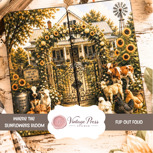 Farmhouse Flipout Folio "Where The Sunflowers Bloom" **PDF Printable**
