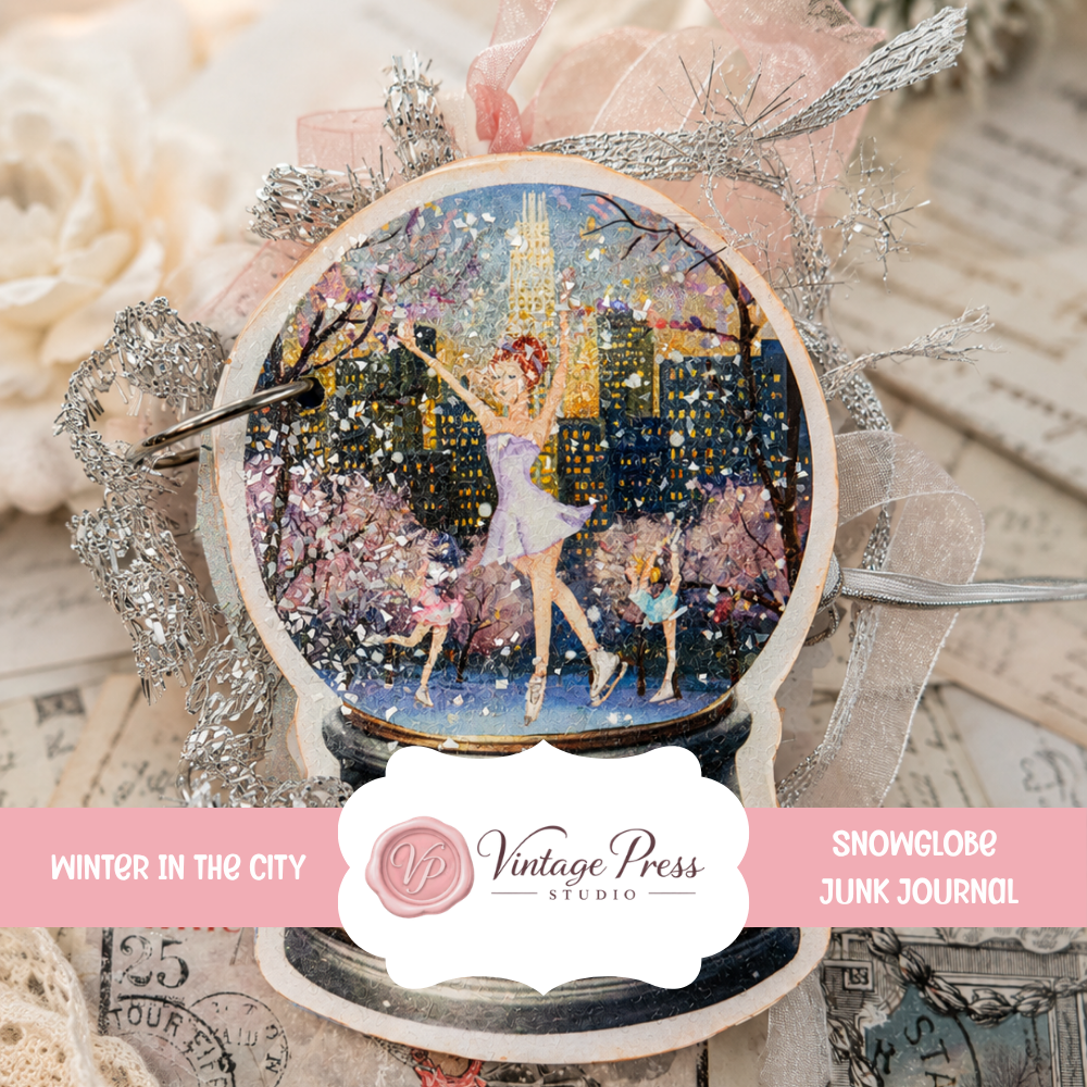 Winter In The City Snow Globe Junk Journal **Digital File**