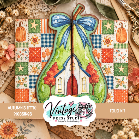 Little Autumn Blessings "A Folk Art Folio Card" **Digital Kit**