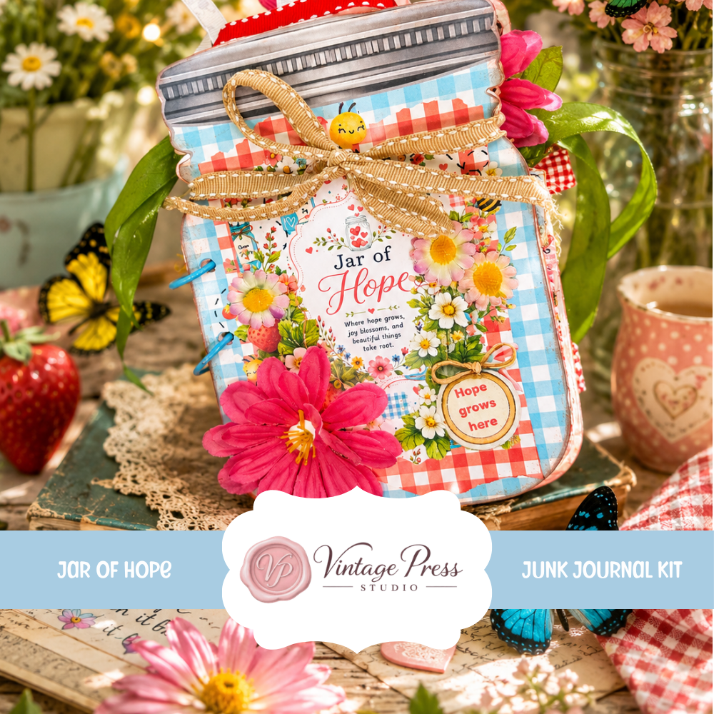 Jar of Hope Inspirational Junk Journal & Folio Kit  ***Digital File***