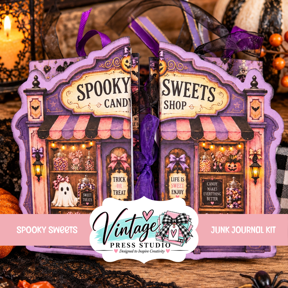 Halloween Junk Journal Folio "Spooky Sweets and Sweet Spells" **Digital Kit**