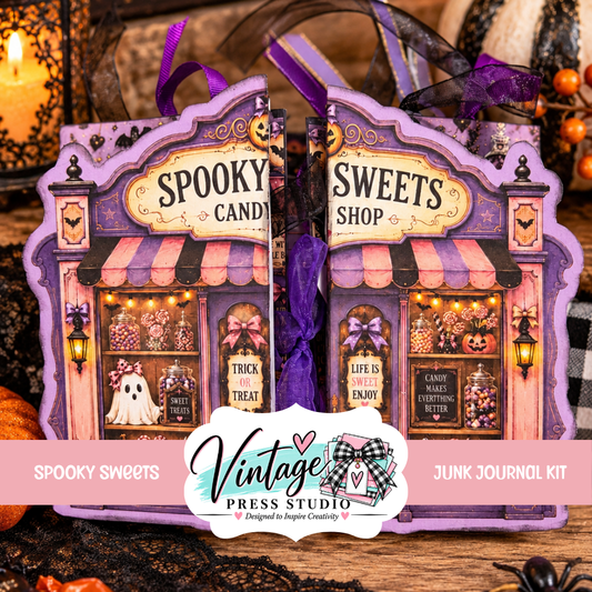 Halloween Junk Journal Folio "Spooky Sweets and Sweet Spells" **Digital Kit**