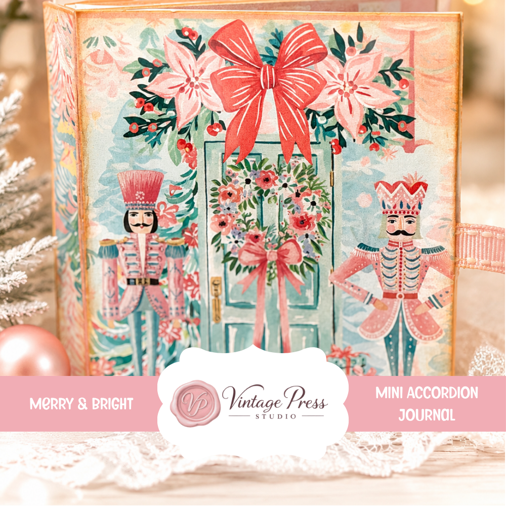 Merry & Bright Christmas Accordion Journal **Digital File**