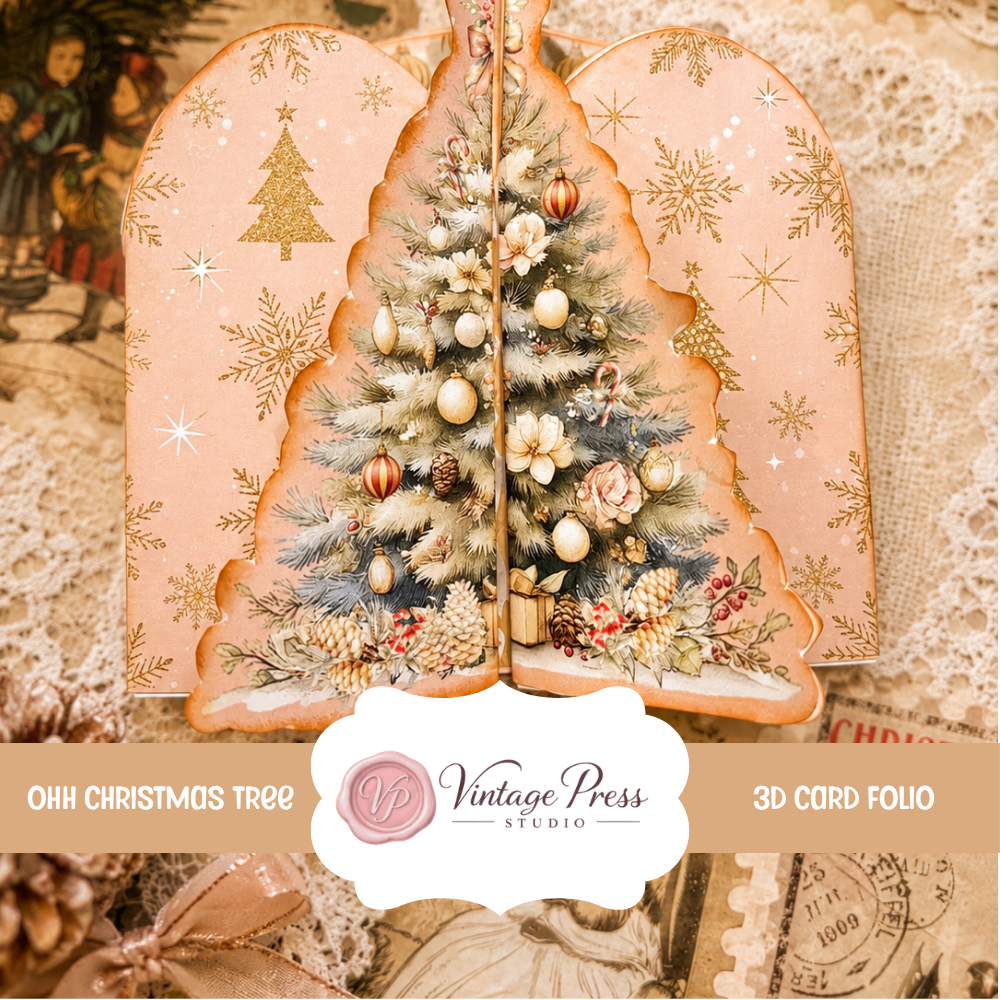 Christmas Tree Folio 3D Card ***Digital File***