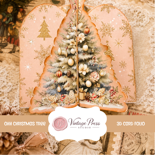 Christmas Tree Folio 3D Card ***Digital File***