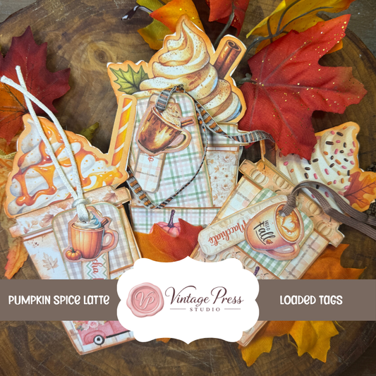 Pumpkin Spice Latte Loaded Tags *Digital File*