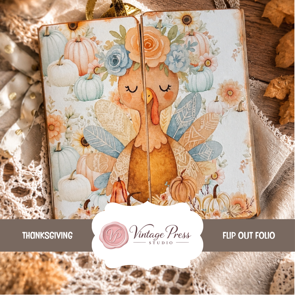 Thanksgiving Flip Out Junk Journal Element *Digital File**
