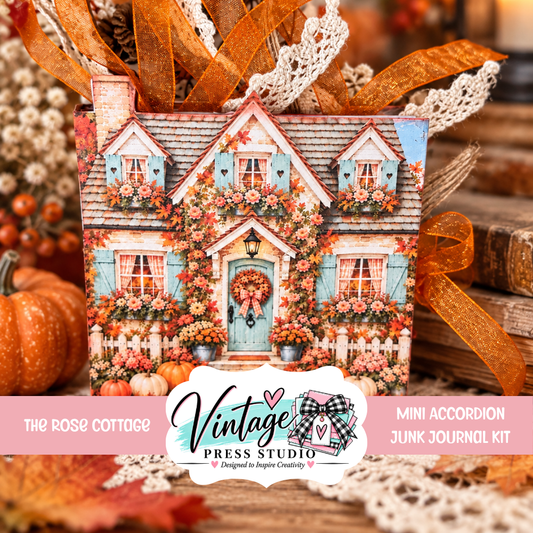 Autumn At Rose Cottage Mini Accordion Junk Journal "Digital Kit"