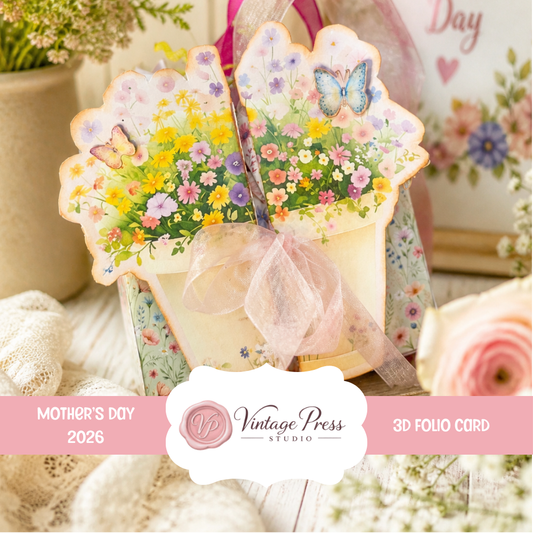 Garden Memories Mother's Day 3D Folio Card **Digital File**