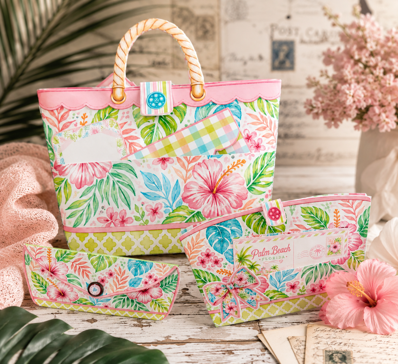 Beach Bag Travel Set "Sandy Toes & Salty Kisses" Bonus Paper Pack  **Digital File**