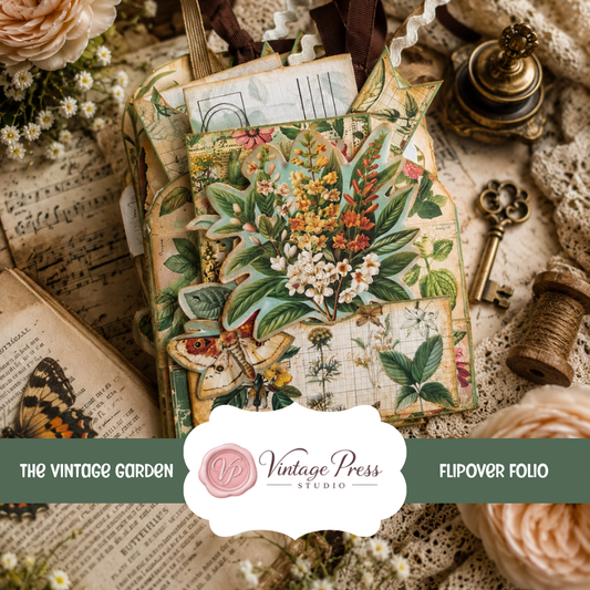 The Vintage Garden Pocket Keeper Folio Printable **Digital File**