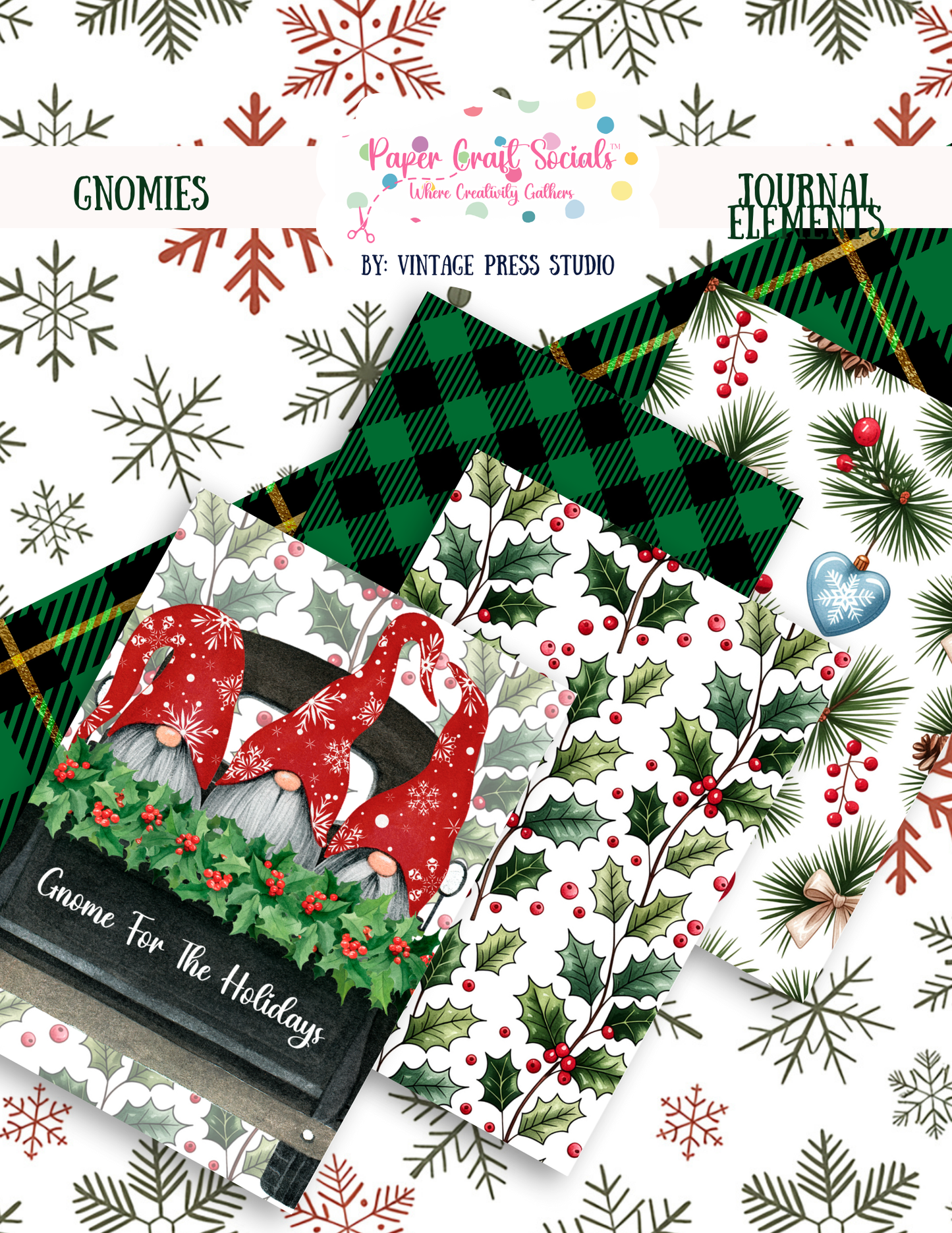 Gnomes For The Holiday Flip Out Journal Element **Digital File**