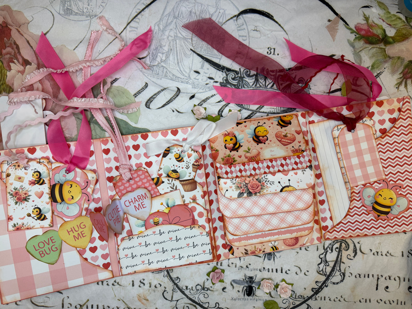 "Bee Mine" Valentine Folio Junk Journal DIGITAL KIT