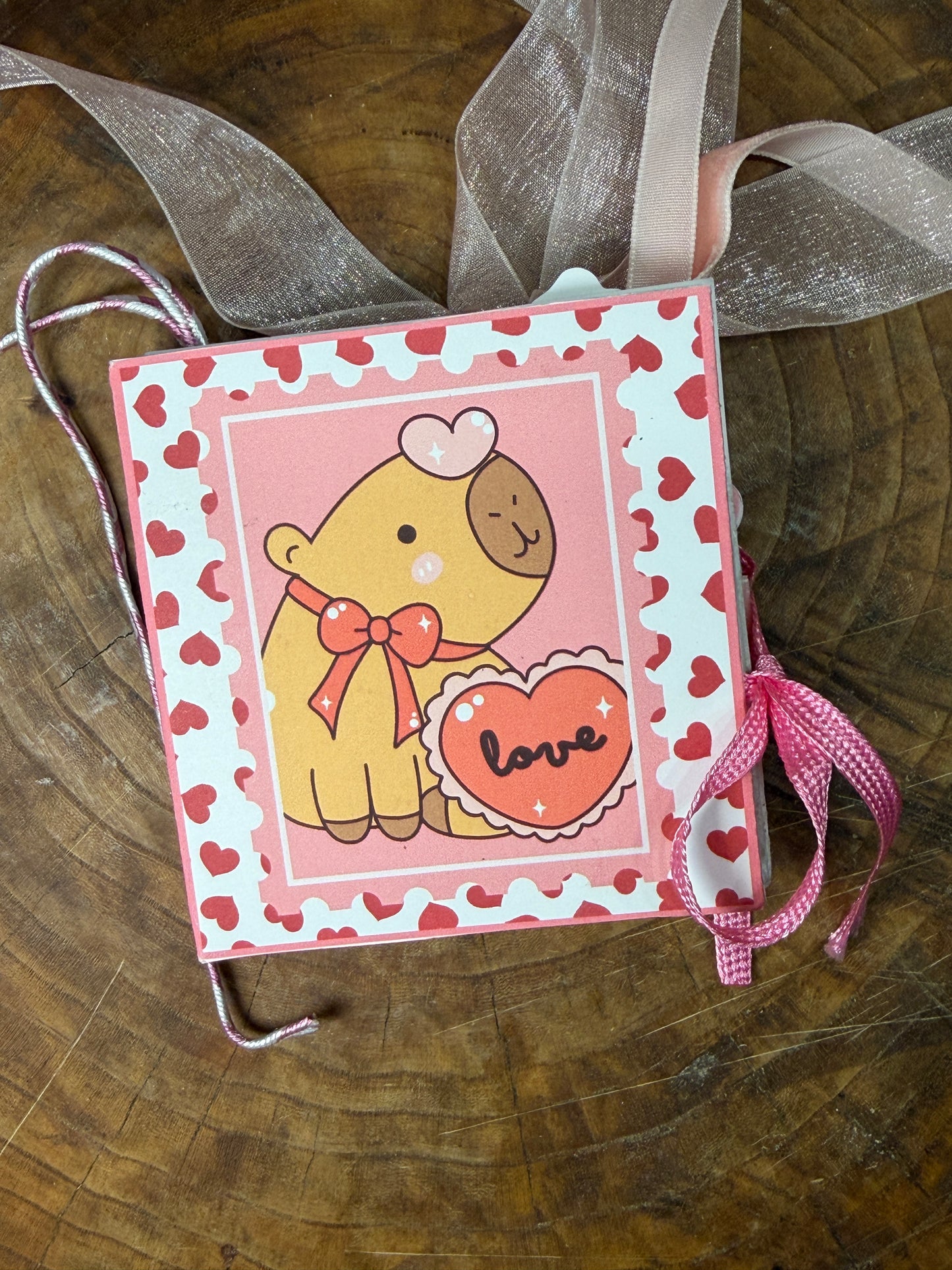 Capybara Kawaii Inspired Valentine Day Mini Accordion Junk Journal Folio **Digital Kit**