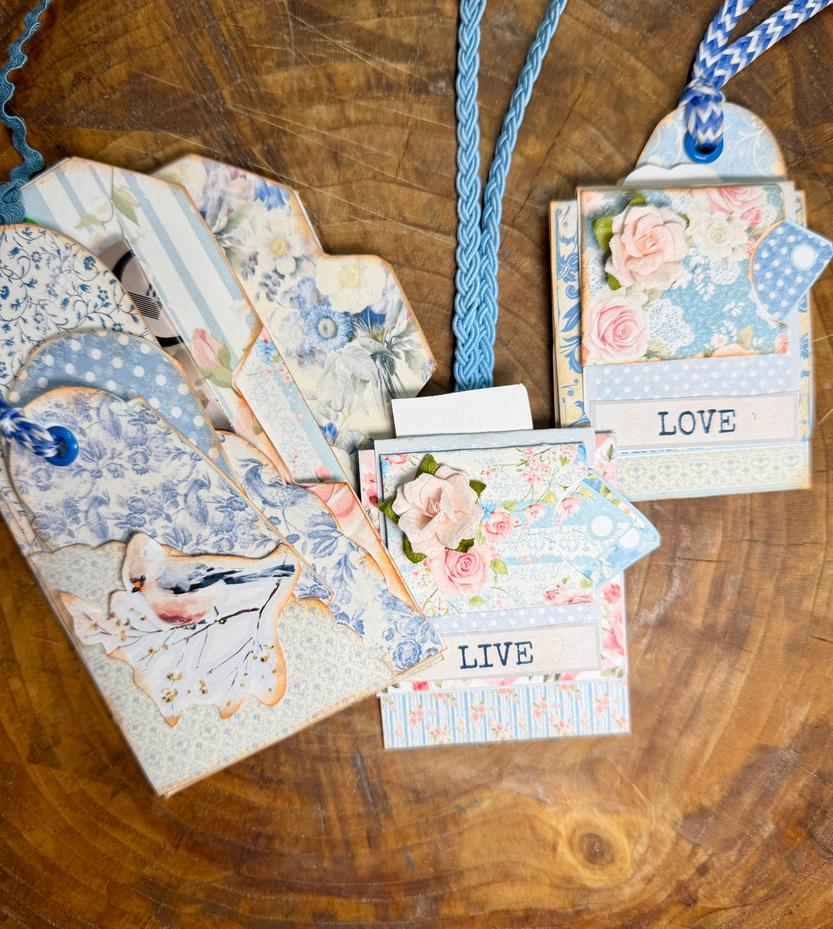Winter Blue Shabby Chic Hidden Paper Clips & Hidden Tag Bundle **Digit ...