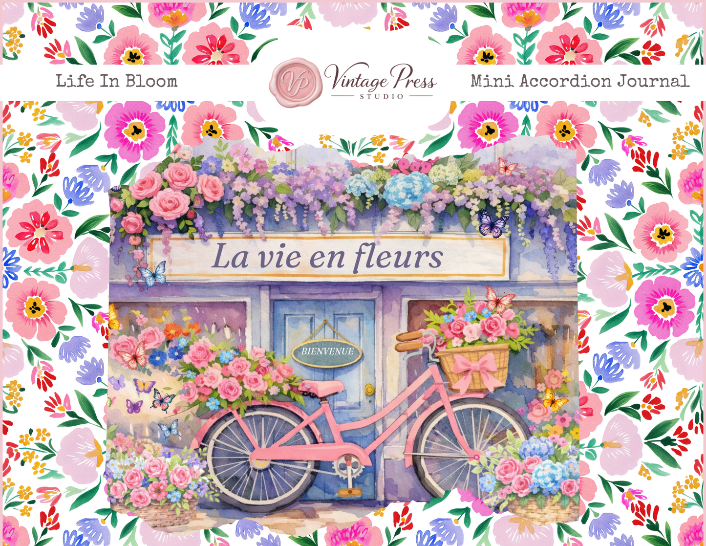 Life In Bloom Mini Accordion Journal Folio Kit **Digital Kit**