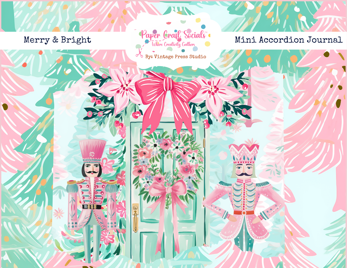 Merry & Bright Christmas Accordion Journal **Digital File**