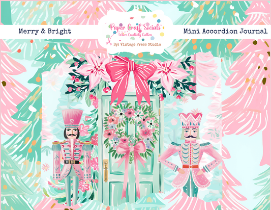 Merry & Bright Christmas Accordion Journal **Digital File**