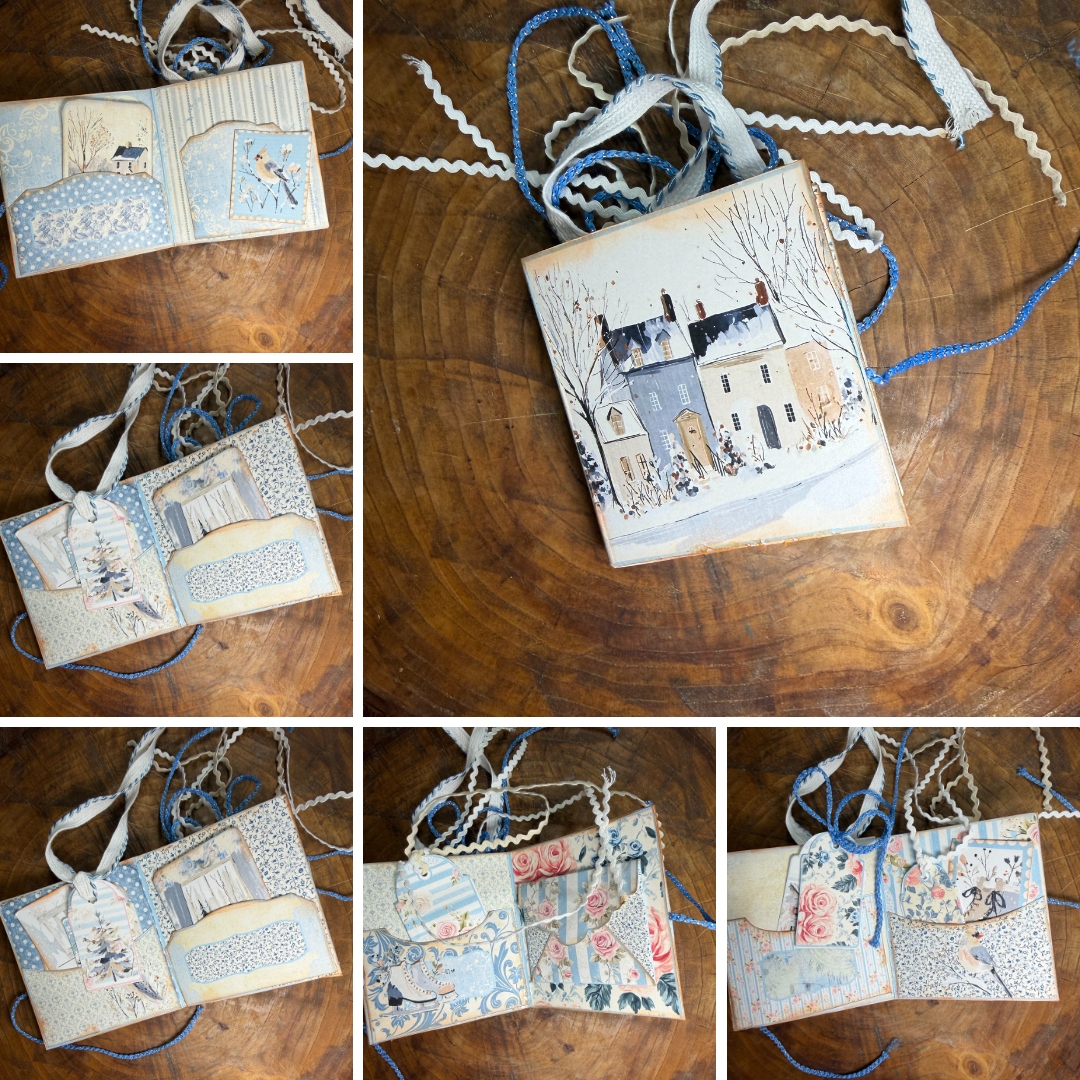 Winter Blues Mini Accordion Journal **Digital File**