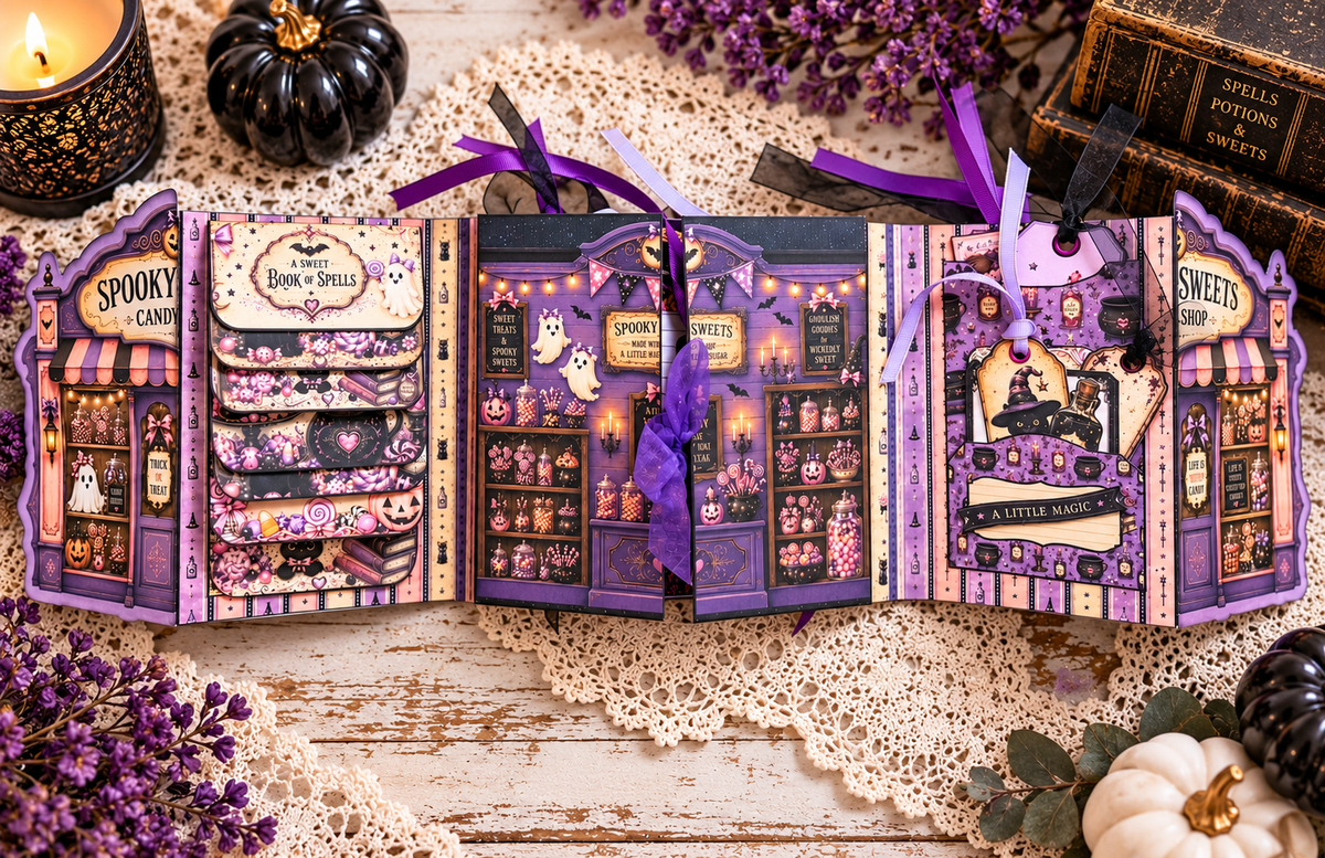 Halloween Junk Journal Folio "Spooky Sweets and Sweet Spells" **Digital Kit**