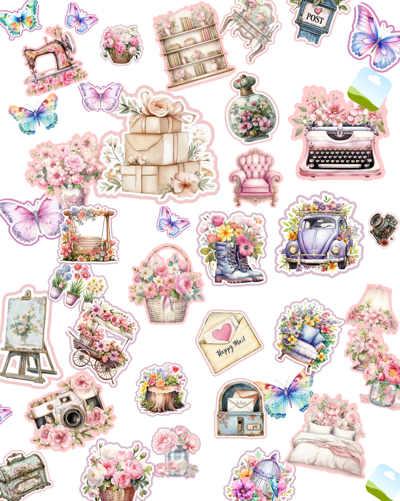 Fussy Cuts Variety "A Little Vintage & A Little Spring"