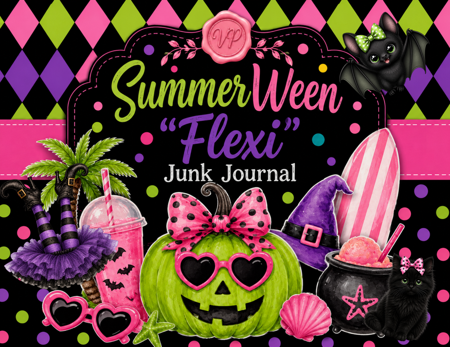 Happy "SummerWeen" Halloween Junk Journal Kit ***Digital File***